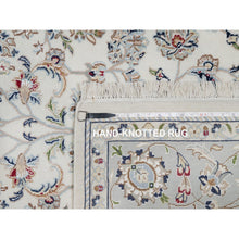 Load image into Gallery viewer, 6&#39;x9&#39; Spring White, Hand Knotted, Nain With All Over Flower Design, 250 Kpsi, Wool And Silk, Oriental Rug FWR546294