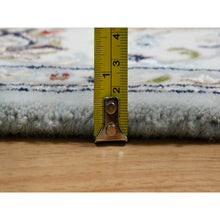Load image into Gallery viewer, 5&#39;x8&#39; Beau Blue, Wool and Silk, Nain with All Over Flower Design, 250 KPSI, Hand Knotted, Oriental Rug FWR546312