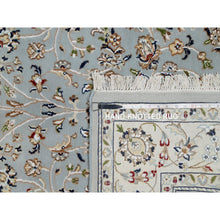 Load image into Gallery viewer, 5&#39;x8&#39; Beau Blue, Wool And Silk, Nain With All Over Flower Design, 250 Kpsi, Hand Knotted, Oriental Rug FWR546312