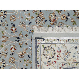 5'x8' Chiffon White with Brown, Modern Striae Design, Lori Buft Gabbeh with Small Animal Figurines, Thick and Plush, Soft Pile, Organic Wool, Hand Knotted, Oriental Rug FWR547488