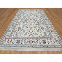 Load image into Gallery viewer, 9&#39;x12&#39;1&quot; Isabelline White, Hand Knotted, Nain With All Over Flower Design, Soft Pile, Wool And Silk, 250 Kpsi, Oriental Rug FWR546330