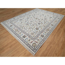 Load image into Gallery viewer, 9&#39;x12&#39;1&quot; Isabelline White, Hand Knotted, Nain With All Over Flower Design, Soft Pile, Wool And Silk, 250 Kpsi, Oriental Rug FWR546330