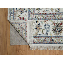 Load image into Gallery viewer, 9&#39;x12&#39;1&quot; Isabelline White, Hand Knotted, Nain With All Over Flower Design, Soft Pile, Wool And Silk, 250 Kpsi, Oriental Rug FWR546330