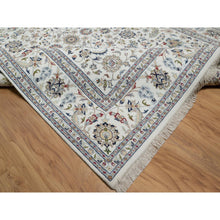 Load image into Gallery viewer, 9&#39;x12&#39;1&quot; Isabelline White, Hand Knotted, Nain With All Over Flower Design, Soft Pile, Wool And Silk, 250 Kpsi, Oriental Rug FWR546330