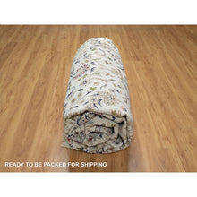 Load image into Gallery viewer, 9&#39;x12&#39;1&quot; Isabelline White, Hand Knotted, Nain With All Over Flower Design, Soft Pile, Wool And Silk, 250 Kpsi, Oriental Rug FWR546330