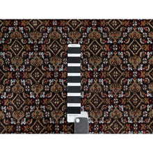 Load image into Gallery viewer, 11&#39;8&quot;x15&#39;2&quot; Rich Black, Hand Knotted, Tabriz Mahi with Fish Medallion Design, 175 KPSI, Organic Wool, Oversized, Oriental Rug FWR546336