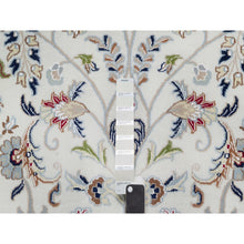 Load image into Gallery viewer, 10&#39;2&quot;x14&#39; Alabaster White, Wool And Silk, Nain With All Over Flower Design, 250 Kpsi, Hand Knotted, Oriental Rug FWR546342