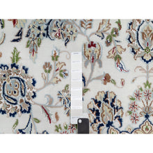 Load image into Gallery viewer, 10&#39;2&quot;x10&#39;2&quot; Snow White, 250 KPSI, Hand Knotted, Nain with Flower Medallion Design, Wool and Silk, Square, Oriental Rug FWR546354
