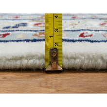 Load image into Gallery viewer, 10&#39;2&quot;x10&#39;2&quot; Snow White, 250 KPSI, Hand Knotted, Nain with Flower Medallion Design, Wool and Silk, Square, Oriental Rug FWR546354