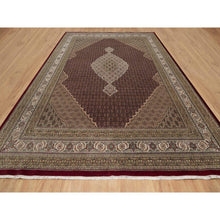Load image into Gallery viewer, 11&#39;9&quot;x15&#39;1&quot; Carmine Red, Tabriz Mahi With Fish Medallion Design, Soft Wool, Hand Knotted, Densely Woven, Oversized, Oriental Rug FWR546360