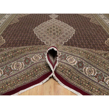 Load image into Gallery viewer, 11&#39;9&quot;x15&#39;1&quot; Carmine Red, Tabriz Mahi With Fish Medallion Design, Soft Wool, Hand Knotted, Densely Woven, Oversized, Oriental Rug FWR546360
