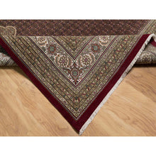 Load image into Gallery viewer, 11&#39;9&quot;x15&#39;1&quot; Carmine Red, Tabriz Mahi With Fish Medallion Design, Soft Wool, Hand Knotted, Densely Woven, Oversized, Oriental Rug FWR546360