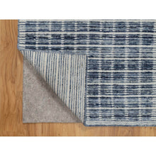 Load image into Gallery viewer, 2&#39;2&quot;x3&#39;1&quot; Denim Blue, Modern Plain Decor Box Design, Pure Wool, Soft to the Touch, Loomed Knotted, Mat, Oriental Rug FWR546372
