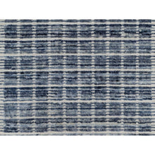 Load image into Gallery viewer, 2&#39;2&quot;x3&#39;1&quot; Denim Blue, Modern Plain Decor Box Design, Pure Wool, Soft to the Touch, Loomed Knotted, Mat, Oriental Rug FWR546372