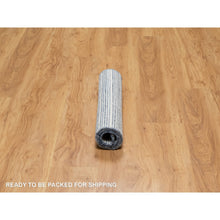Load image into Gallery viewer, 2&#39;2&quot;x3&#39;1&quot; Denim Blue, Modern Plain Decor Box Design, Pure Wool, Soft to the Touch, Loomed Knotted, Mat, Oriental Rug FWR546372
