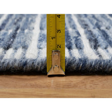 Load image into Gallery viewer, 2&#39;2&quot;x3&#39;1&quot; Denim Blue, Modern Plain Decor Box Design, Pure Wool, Soft to the Touch, Loomed Knotted, Mat, Oriental Rug FWR546372