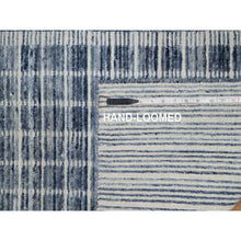 Load image into Gallery viewer, 2&#39;2&quot;x3&#39;1&quot; Denim Blue, Modern Plain Decor Box Design, Pure Wool, Soft to the Touch, Loomed Knotted, Mat, Oriental Rug FWR546372