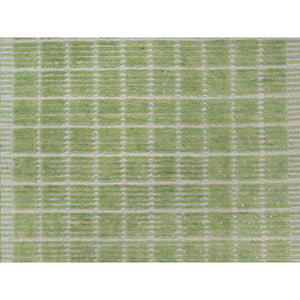 2'2"x3'1" Lily Green, Modern Plain Decor Box Design, Pure Wool, Soft to the Touch, Loomed Knotted, Mat, Oriental Rug FWR546384