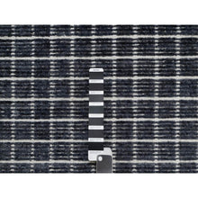 Load image into Gallery viewer, 2&#39;3&quot;x3&#39;1&quot; Charcoal Black, Modern, Natural Wool Box Design with Plain Decor, Loomed Knotted, Mat, Oriental Rug FWR546390