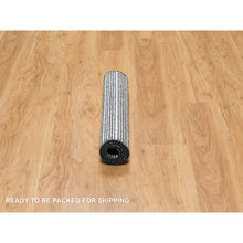 Load image into Gallery viewer, 2&#39;3&quot;x3&#39;1&quot; Charcoal Black, Modern, Natural Wool Box Design with Plain Decor, Loomed Knotted, Mat, Oriental Rug FWR546390