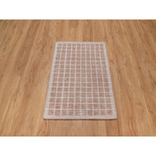 Load image into Gallery viewer, 2&#39;2&quot;x3&#39;1&quot; Salmon Pink, Soft to Touch, Modern Plain Decor Box Design, Luxurious Wool, Loomed Knotted, Mat, Oriental Rug FWR546396