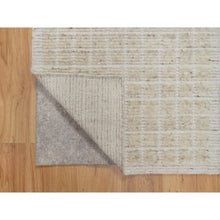Load image into Gallery viewer, 2&#39;2&quot;x3&#39;1&quot; Lace White, Modern Plain Decor Box Design, Pure Wool, Soft to the Touch, Loomed Knotted, Mat, Oriental Rug FWR546402