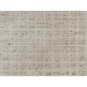 2'2"x3'1" Lace White, Modern Plain Decor Box Design, Pure Wool, Soft to the Touch, Loomed Knotted, Mat, Oriental Rug FWR546402