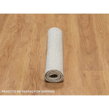 Load image into Gallery viewer, 2&#39;2&quot;x3&#39;1&quot; Lace White, Modern Plain Decor Box Design, Pure Wool, Soft to the Touch, Loomed Knotted, Mat, Oriental Rug FWR546402