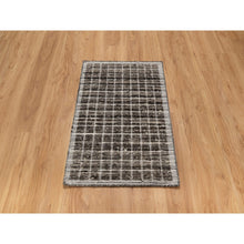 Load image into Gallery viewer, 2&#39;3&quot;x3&#39;1&quot; Shades of Brown, Loomed Knotted, Soft to the Touch, Modern Plain Decor Box Design, Pure Wool, Mat, Oriental Rug FWR546408