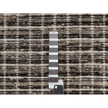 Load image into Gallery viewer, 2&#39;3&quot;x3&#39;1&quot; Shades of Brown, Loomed Knotted, Soft to the Touch, Modern Plain Decor Box Design, Pure Wool, Mat, Oriental Rug FWR546408