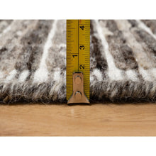 Load image into Gallery viewer, 2&#39;3&quot;x3&#39;1&quot; Shades of Brown, Loomed Knotted, Soft to the Touch, Modern Plain Decor Box Design, Pure Wool, Mat, Oriental Rug FWR546408