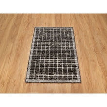 Load image into Gallery viewer, 2&#39;3&quot;x3&#39;1&quot; Shades of Brown, Soft to the Touch, Modern Plain Decor Box Design, Luxurious Wool, Loomed Knotted, Mat, Oriental Rug FWR546414