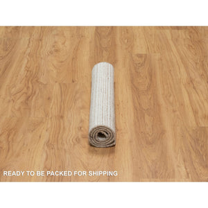 2'2"x3'1" Sesame Brown, Soft to Touch, Modern Plain Decor Box Design, Luxurious Wool, Loomed Knotted, Mat, Oriental Rug FWR546420