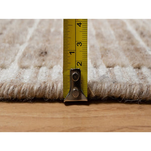 2'2"x3'1" Sesame Brown, Soft to Touch, Modern Plain Decor Box Design, Luxurious Wool, Loomed Knotted, Mat, Oriental Rug FWR546420