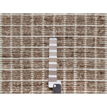 Load image into Gallery viewer, 2&#39;2&quot;x3&#39;1&quot; Beaver Brown, Modern Plain Decor Box Design, Natural Wool, Soft to the Touch, Loomed Knotted, Mat, Oriental Rug FWR546426