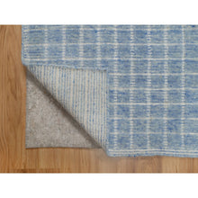 Load image into Gallery viewer, 2&#39;4&quot;x3&#39; Imperial Blue, Modern Plain Decor Box Design, Pure Wool, Soft to the Touch, Loomed Knotted, Mat, Oriental Rug FWR546432