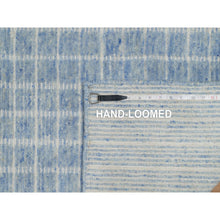 Load image into Gallery viewer, 2&#39;4&quot;x3&#39; Imperial Blue, Modern Plain Decor Box Design, Pure Wool, Soft to the Touch, Loomed Knotted, Mat, Oriental Rug FWR546432
