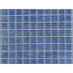 2'1"x3'1" Imperial Blue, Soft to the Touch, Modern Plain Decor Box Design, Pure Wool, Loomed Knotted, Mat, Oriental Rug FWR546438