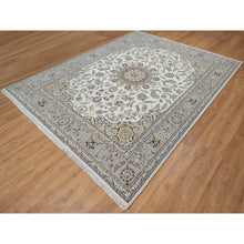 Load image into Gallery viewer, 7&#39;8&quot;x10&#39;2&quot; Daisy White, Nain With Center Medallion Design, Hand Knotted, 250 Kpsi, Wool And Silk, Oriental Rug FWR546444
