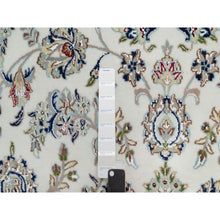 Load image into Gallery viewer, 7&#39;8&quot;x10&#39;2&quot; Daisy White, Nain With Center Medallion Design, Hand Knotted, 250 Kpsi, Wool And Silk, Oriental Rug FWR546444