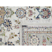Load image into Gallery viewer, 7&#39;8&quot;x10&#39;2&quot; Daisy White, Nain With Center Medallion Design, Hand Knotted, 250 Kpsi, Wool And Silk, Oriental Rug FWR546444