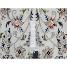 Load image into Gallery viewer, 9&#39;8&quot;x9&#39;8&quot; Alabaster White, Nain With All Over Floral Design, Wool And Silk, Hand Knotted, 250 Kpsi, Round, Oriental Rug FWR546450