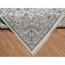 Load image into Gallery viewer, 10&#39;2&quot;x10&#39;2&quot; Alabaster White, 250 Kpsi, Nain With All Over Flower Design, Wool And Silk, Hand Knotted, Square, Oriental Rug FWR546474