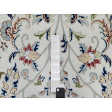 Load image into Gallery viewer, 10&#39;2&quot;x10&#39;2&quot; Alabaster White, 250 KPSI, Nain with All Over Flower Design, Wool and Silk, Hand Knotted, Square, Oriental Rug FWR546474