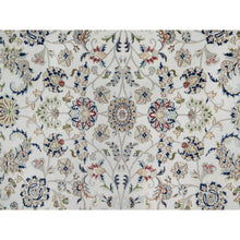 Load image into Gallery viewer, 10&#39;2&quot;x10&#39;2&quot; Alabaster White, 250 Kpsi, Nain With All Over Flower Design, Wool And Silk, Hand Knotted, Square, Oriental Rug FWR546474