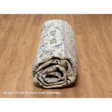 Load image into Gallery viewer, 10&#39;2&quot;x10&#39;2&quot; Alabaster White, 250 KPSI, Nain with All Over Flower Design, Wool and Silk, Hand Knotted, Square, Oriental Rug FWR546474