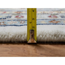 Load image into Gallery viewer, 10&#39;2&quot;x10&#39;2&quot; Alabaster White, 250 KPSI, Nain with All Over Flower Design, Wool and Silk, Hand Knotted, Square, Oriental Rug FWR546474