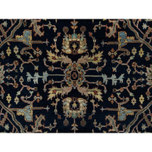 Load image into Gallery viewer, 6&#39;2&quot;x9&#39;2&quot; Polo Blue, All Over Vines Design, Lush And Plush, Organic Wool, Densely Woven, Antiqued Fine Heriz, Re-creation, Hand Knotted Oriental Rug FWR546516