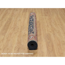 Load image into Gallery viewer, 6&#39;2&quot;x9&#39;2&quot; Polo Blue, All Over Vines Design, Lush And Plush, Organic Wool, Densely Woven, Antiqued Fine Heriz, Re-creation, Hand Knotted Oriental Rug FWR546516