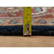 Load image into Gallery viewer, 6&#39;2&quot;x9&#39;2&quot; Polo Blue, All Over Vines Design, Lush And Plush, Organic Wool, Densely Woven, Antiqued Fine Heriz, Re-creation, Hand Knotted Oriental Rug FWR546516